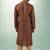 Brown art silk straight kurta for men