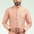 Peach jacquard straight kurta for men