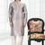 Grey art silk straight kurta for men