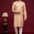 Peach art silk straight kurta for men