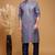 Blue art silk straight kurta for men