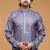 Blue art silk straight kurta for men