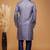 Blue art silk straight kurta for men