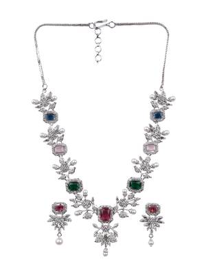 Statement multicolor ad necklace set 2