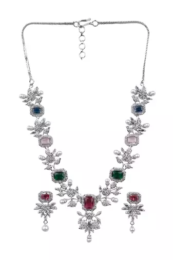 Statement multicolor ad necklace set