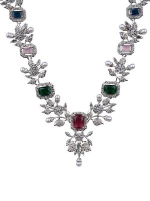 Statement multicolor ad necklace set 3