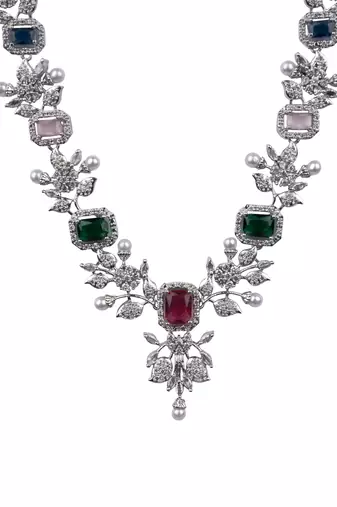 Statement multicolor ad necklace set