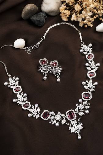 Statement red ad necklace set