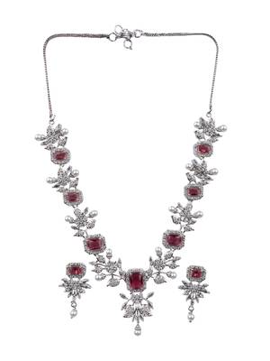 Statement red ad necklace set 2