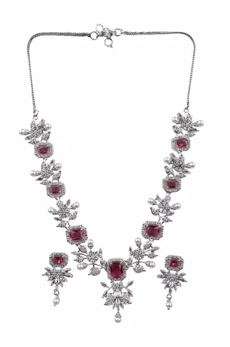 Statement red ad necklace set