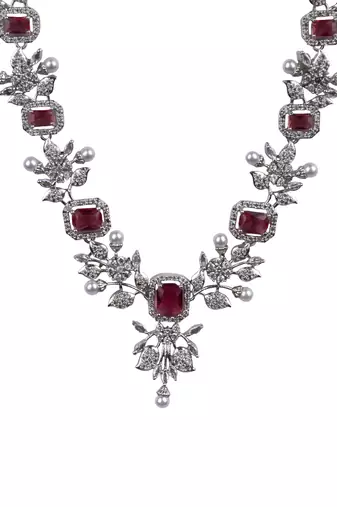 Statement red ad necklace set