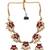 Gold plated red blooming necklace set