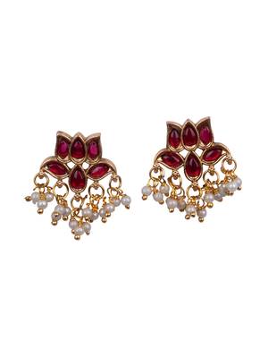 Gold plated red blooming necklace set 4