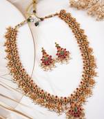 Multicolor temple long necklace set