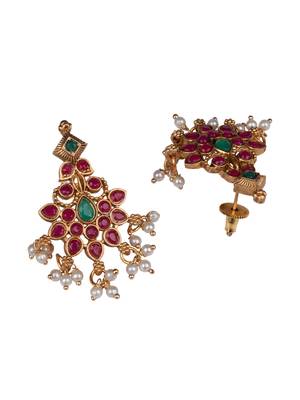 Multicolor temple long necklace set 5
