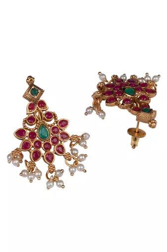 Multicolor temple long necklace set