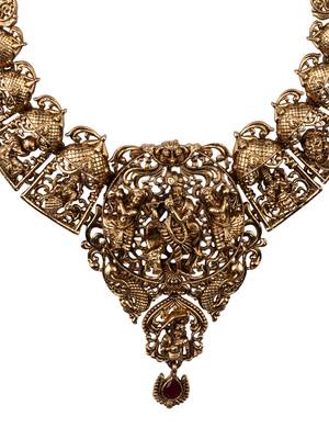 Gold plated dasaavatar necklace set 3