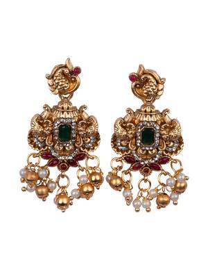 Classic south indian temple golden necklace set 4