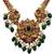 Classic south indian temple green necklace set