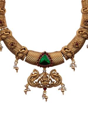 Traditional temple green necklace set 3