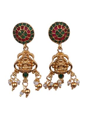 Traditional temple green necklace set 4