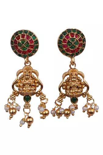 Traditional temple green necklace set