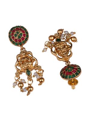 Traditional temple green necklace set 5