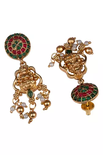 Traditional temple green necklace set