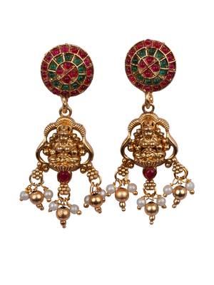 Traditional temple red necklace set 4