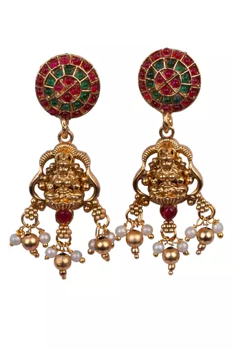 Traditional temple red necklace set
