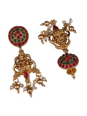 Traditional temple red necklace set 5