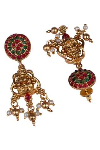 Traditional temple red necklace set