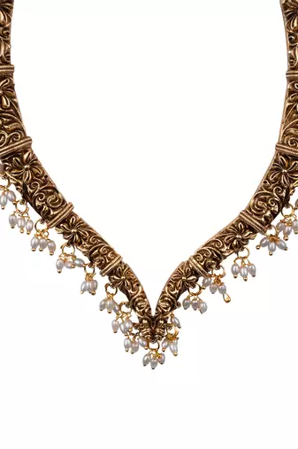 Antique finish temple necklace set