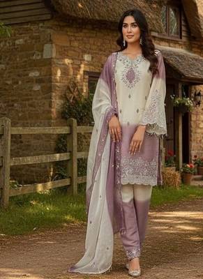 Light purple garden party suit 1