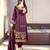 Purple embroidered straight suit