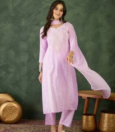 Light-purple embroidered suit