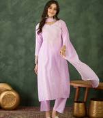 Light-purple embroidered suit