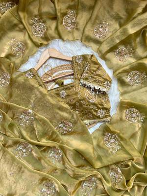 Mirror Work Lace Satin art silk saree 3
