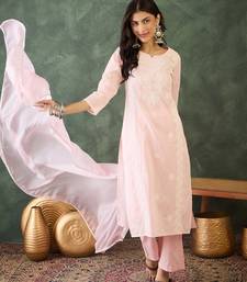 Light- pink embroidered suit
