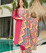 Pink embroidered suit set