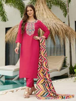 Pink embroidered suit set 5