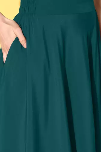 Green printed crepe co ord set