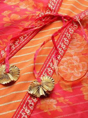 Orange printed crepe dresses 5