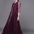 Wine printed net ethnic dresses