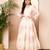 Off white printed poly silk ethnic dresses