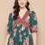Green printed crepe ethnic dresses