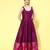 Purple printed poly silk ethnic dresses