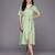 Green printed viscose rayon ethnic dresses