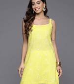 Yellow printed cotton tunics