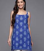 Blue printed cotton tunics